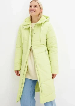 Damen bonprix Bekleidung·Hosen|Nachhaltigere Materialien|Steppmantel mit Teddyfutter in der Kapuze
