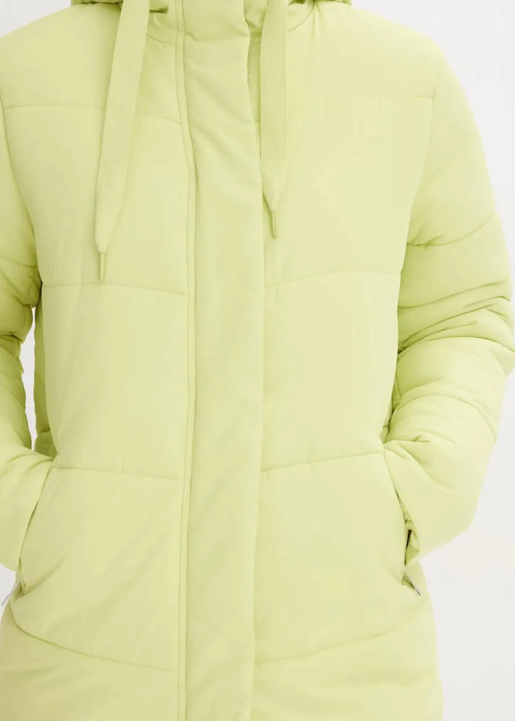 Damen bonprix Bekleidung·Hosen|Nachhaltigere Materialien|Steppmantel mit Teddyfutter in der Kapuze