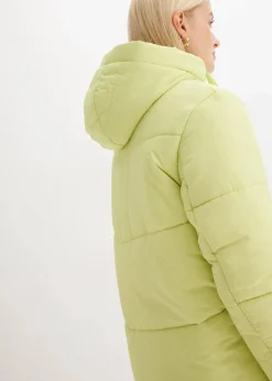 Damen bonprix Bekleidung·Hosen|Nachhaltigere Materialien|Steppmantel mit Teddyfutter in der Kapuze