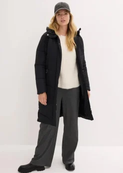 Damen bonprix Jacken & Mäntel|Nachhaltigere Materialien|Steppmantel mit Teddyfutter in der Kapuze