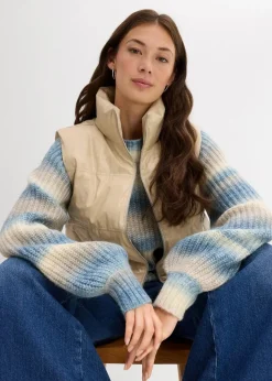 Damen bonprix Jacken & Mäntel|Nachhaltigere Materialien|Steppweste aus Lederimitat