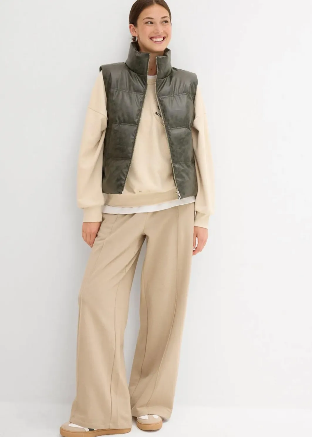 Steppweste aus Lederimitat Damen Bekleidung·Hosen|Nachhaltigere Materialien