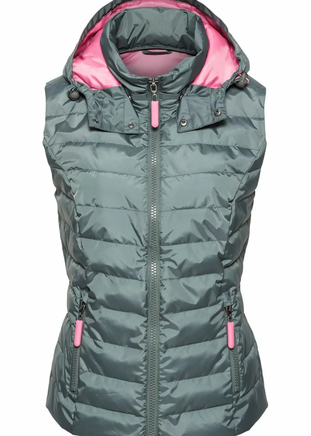 Damen bonprix Jacken & Mäntel|Nachhaltigere Materialien|Steppweste mit Kapuze