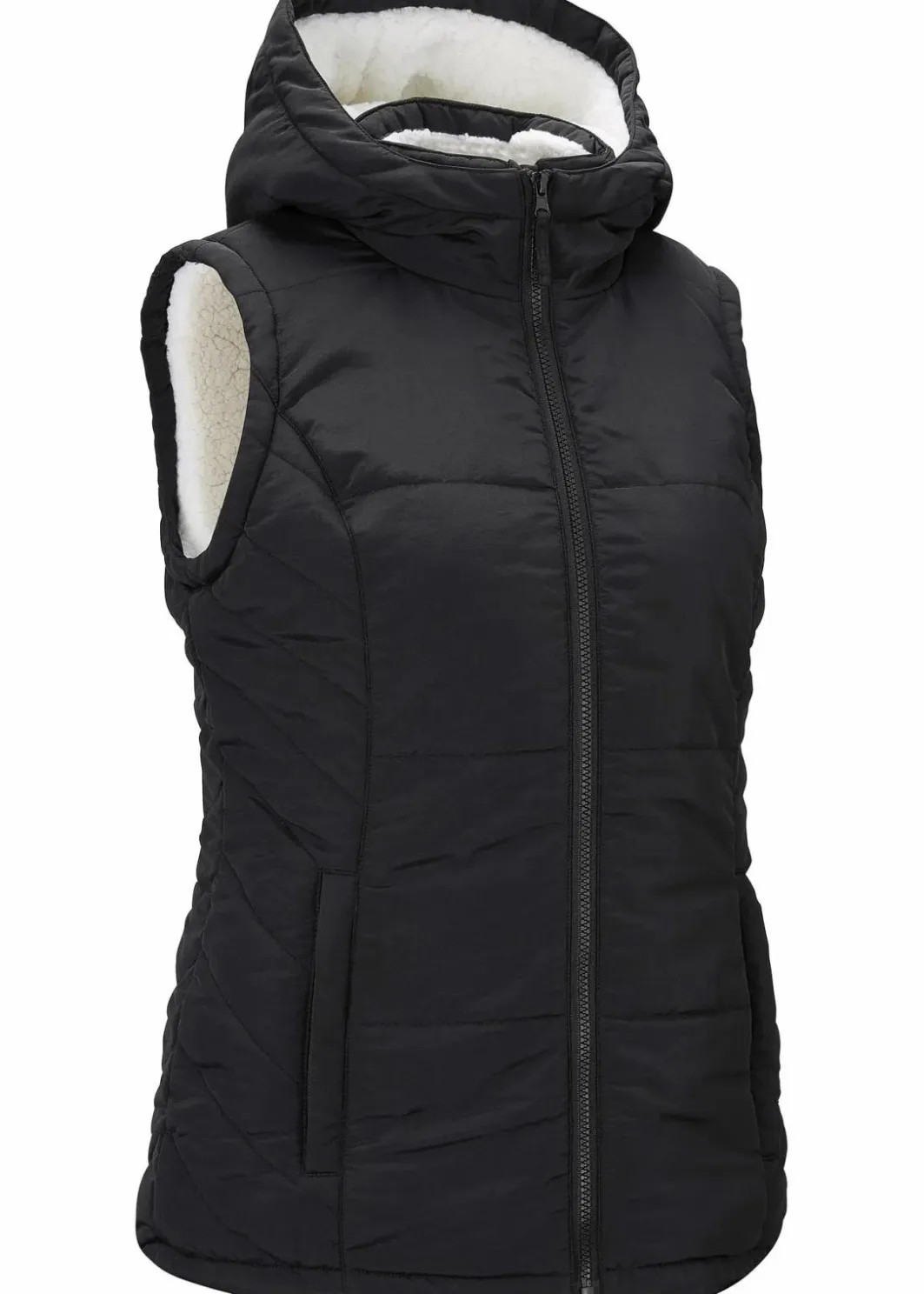 Damen bonprix Bekleidung·Hosen|Jacken & Mäntel|Steppweste mit Teddyfutter