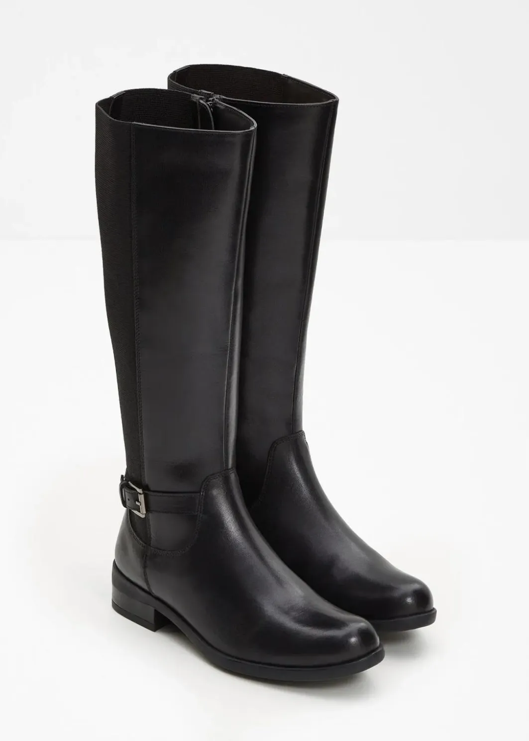 New Stiefel aus Leder Damen Stiefel|Schuhe & Accessoires In Spezialgrößen·Elastischer Schaft