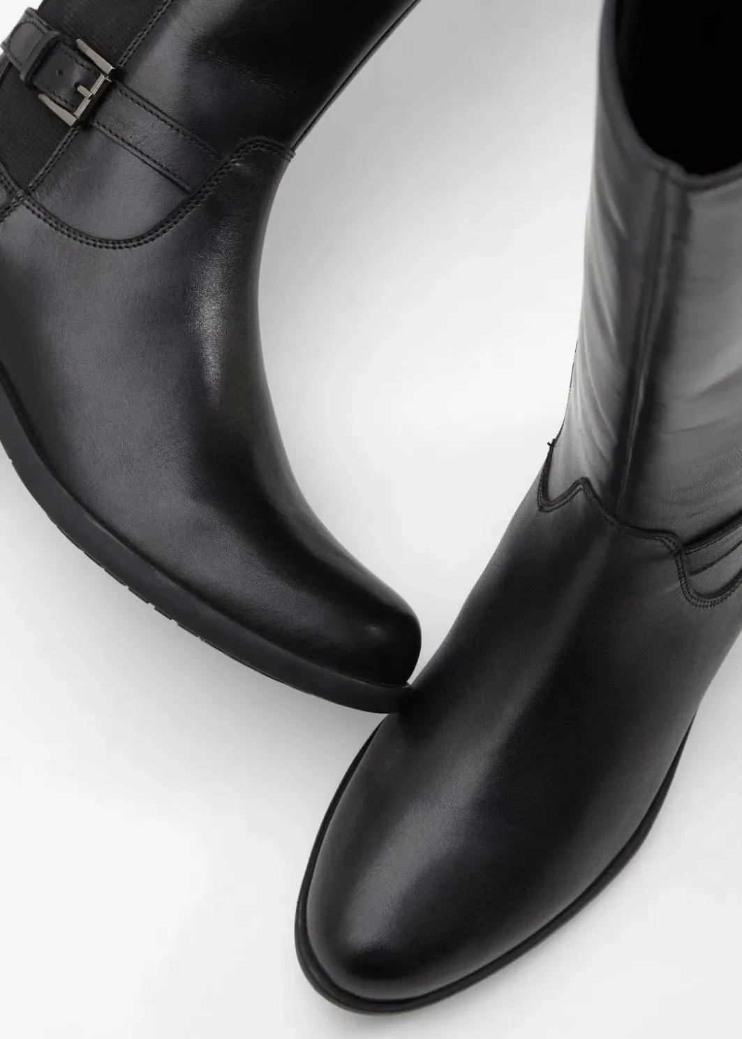 New Stiefel aus Leder Damen Stiefel|Schuhe & Accessoires In Spezialgrößen·Elastischer Schaft