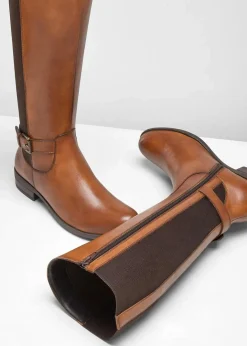 Damen bonprix Stiefel|Schuhe & Accessoires In Spezialgrößen·Elastischer Schaft|Stiefel aus Leder