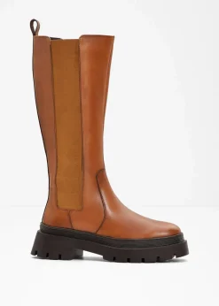 Damen bonprix Stiefel|Schuhe & Accessoires In Spezialgrößen·Elastischer Schaft|Stiefel aus Leder