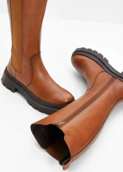 Damen bonprix Stiefel|Schuhe & Accessoires In Spezialgrößen·Elastischer Schaft|Stiefel aus Leder