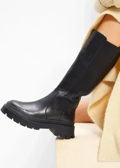 Stiefel aus Leder Damen Stiefel|Schuhe & Accessoires In Spezialgrößen·Elastischer Schaft
