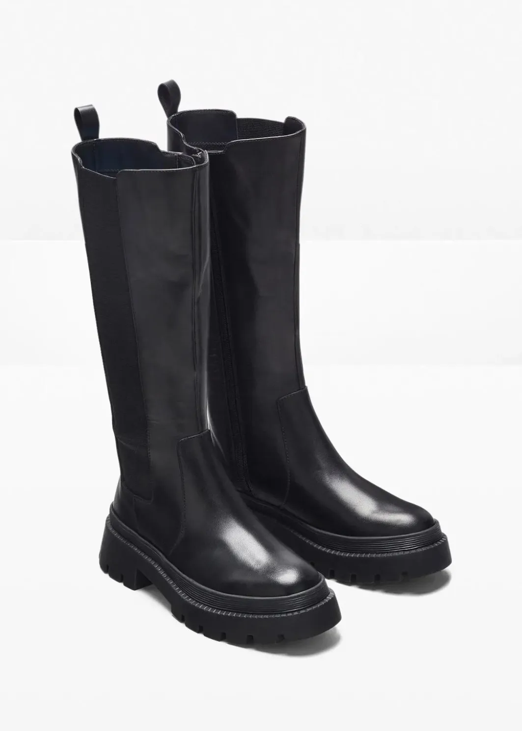 Stiefel aus Leder Damen Stiefel|Schuhe & Accessoires In Spezialgrößen·Elastischer Schaft