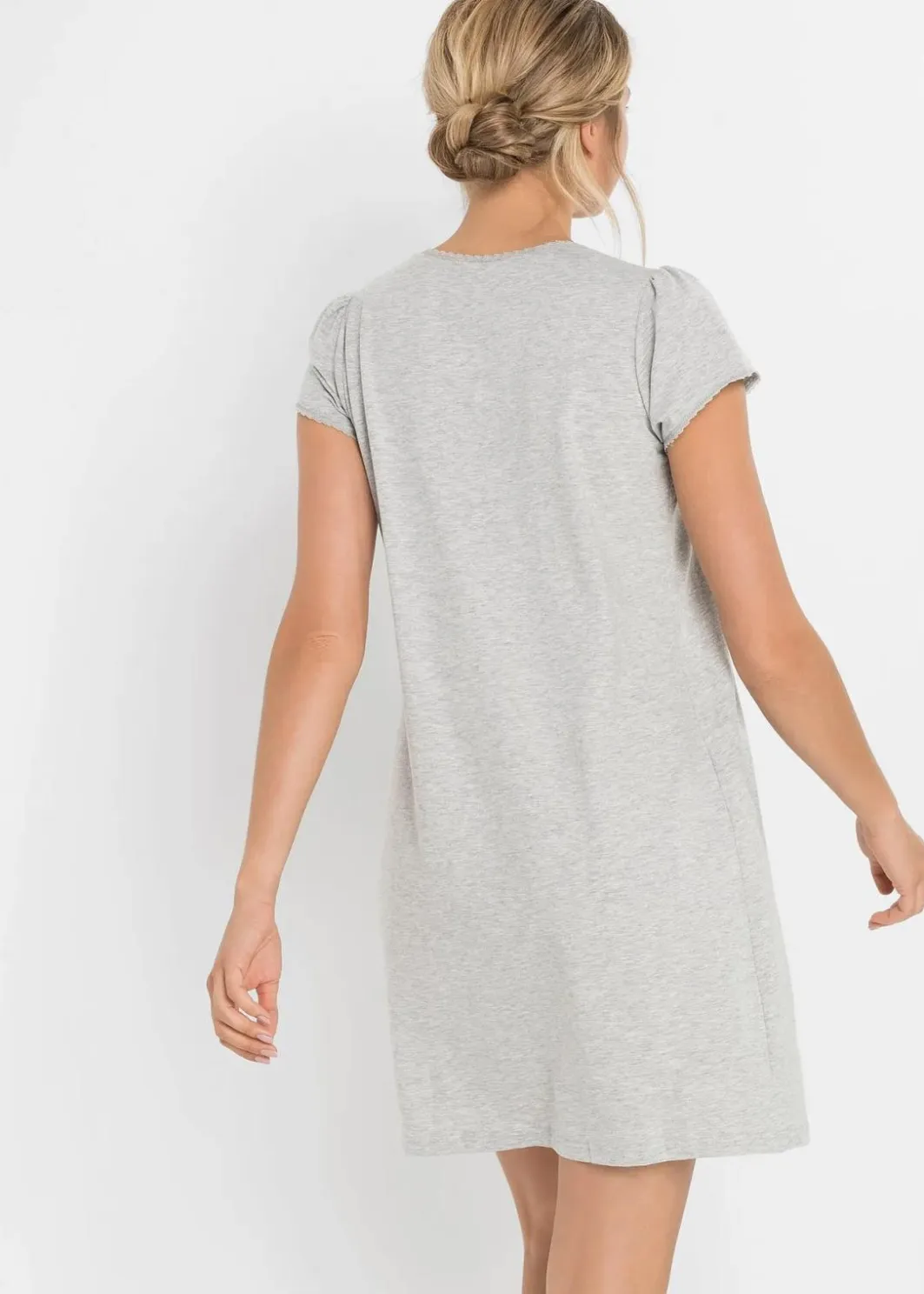 Damen bonprix Umstandsmode|Nachhaltigere Materialien|Still-Nachthemd mit Bio-Baumwolle