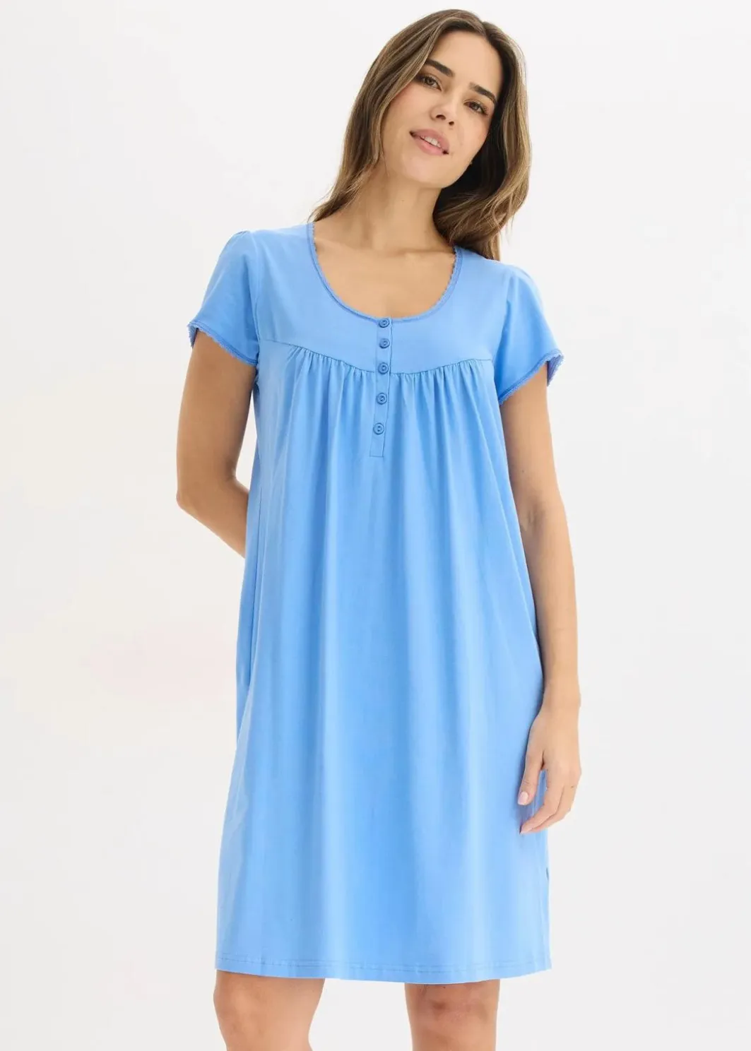 Damen bonprix Wäsche·Basics|Wäsche·Still- & Umstandswäsche|Still-Nachthemd mit Bio-Baumwolle