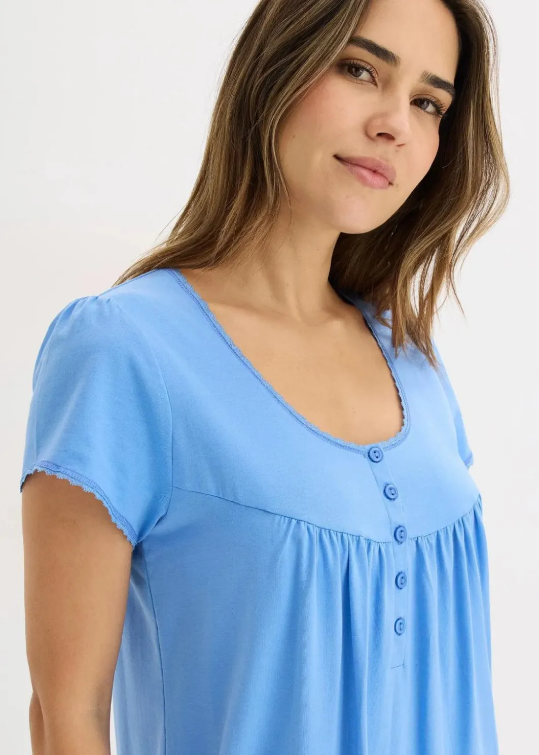 Damen bonprix Wäsche·Basics|Wäsche·Still- & Umstandswäsche|Still-Nachthemd mit Bio-Baumwolle
