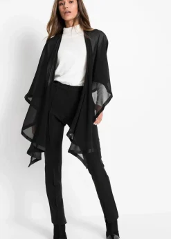Damen bonprix Ponchos|Schuhe & Accessoires In Spezialgrößen·Tücher & Ponchos|Stola mit feinem Satindetail