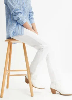 Damen bonprix Kurzgrößen|Bekleidung·Shirts & Tops|Straight Jeans Mid Waist, Stretch