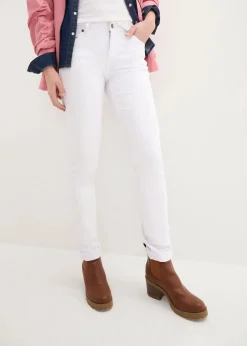 Damen bonprix Jeans|Kurzgrößen|Straight Jeans Mid Waist, Stretch