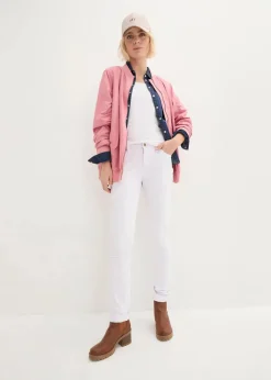 Damen bonprix Jeans|Kurzgrößen|Straight Jeans Mid Waist, Stretch