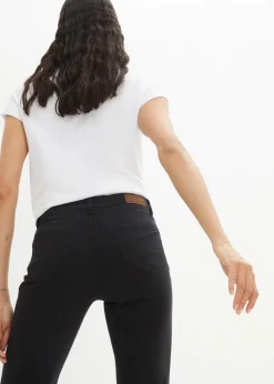 Damen bonprix Jeans|Kurzgrößen|Straight Jeans Mid Waist, Stretch