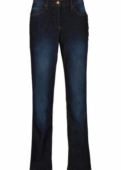 Damen bonprix Kurzgrößen|Bekleidung·Shirts & Tops|Straight Jeans Mid Waist, Stretch