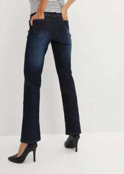 Damen bonprix Kurzgrößen|Bekleidung·Shirts & Tops|Straight Jeans Mid Waist, Stretch