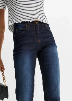 Damen bonprix Kurzgrößen|Bekleidung·Shirts & Tops|Straight Jeans Mid Waist, Stretch
