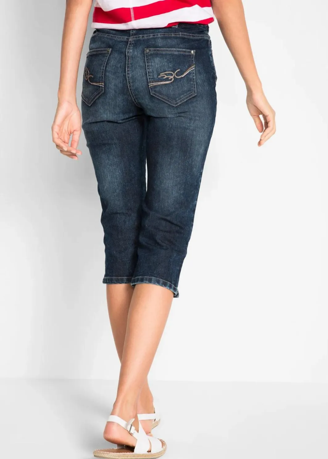 Damen bonprix Bekleidung·Shirts & Tops|Jeans|Straight Jeans, Mid Waist, Stretch