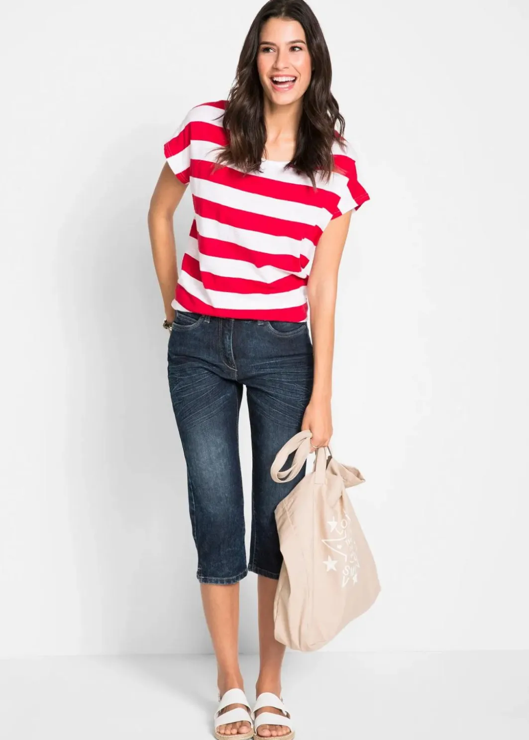 Damen bonprix Bekleidung·Shirts & Tops|Jeans|Straight Jeans, Mid Waist, Stretch