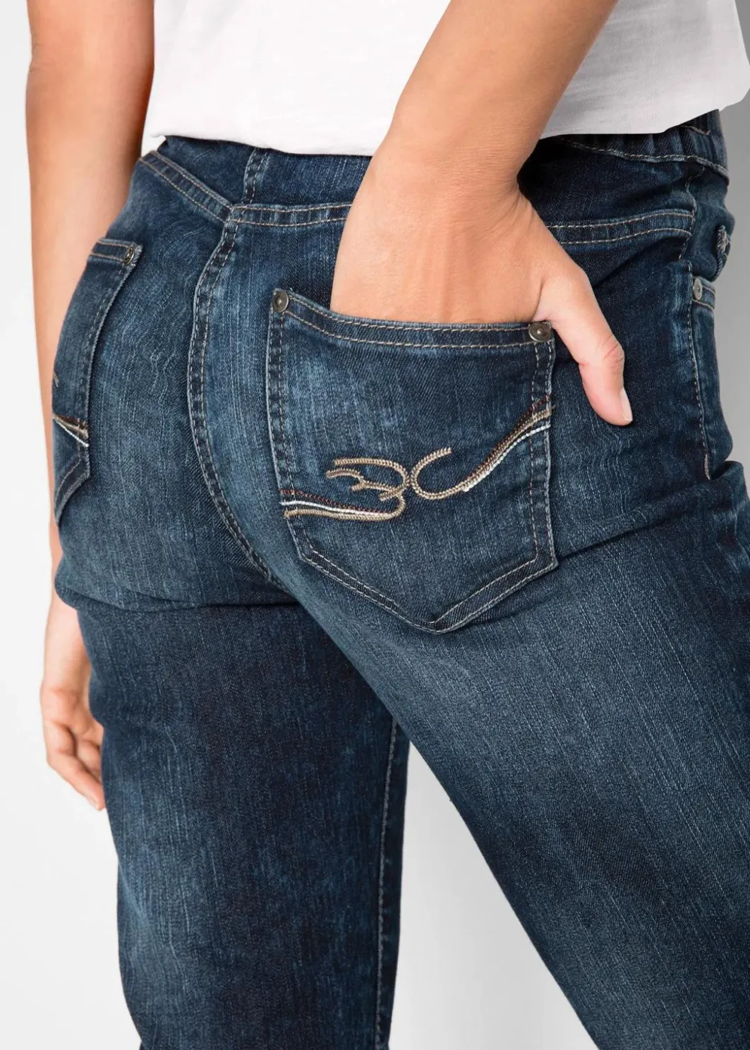 Damen bonprix Bekleidung·Shirts & Tops|Jeans|Straight Jeans, Mid Waist, Stretch