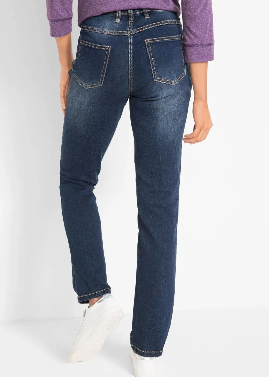 Damen bonprix Bekleidung·Shirts & Tops|Jeans|Straight Jeans Mid Waist, Stretch