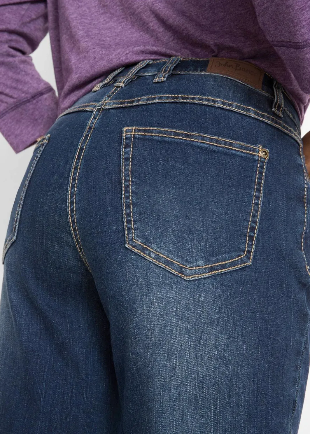 Damen bonprix Bekleidung·Shirts & Tops|Jeans|Straight Jeans Mid Waist, Stretch