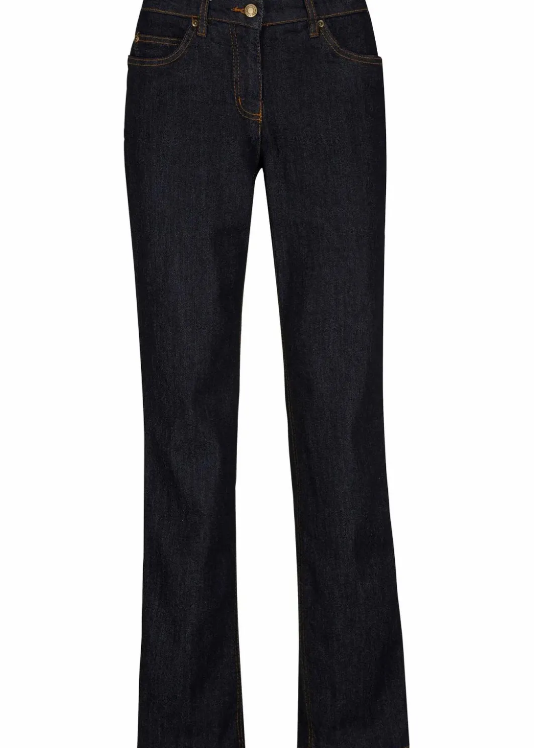Damen bonprix Jeans|Kurzgrößen|Straight Jeans Mid Waist, Stretch