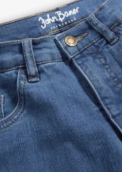 Damen bonprix Jeans|Kurzgrößen|Straight Jeans Mid Waist, Stretch