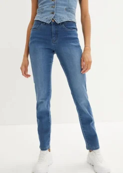 Hot Straight Jeans Mid Waist, Stretch Damen Jeans|Kurzgrößen