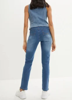 Hot Straight Jeans Mid Waist, Stretch Damen Jeans|Kurzgrößen
