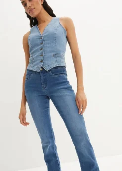 Hot Straight Jeans Mid Waist, Stretch Damen Jeans|Kurzgrößen