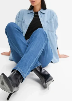 Best Straight Jeans Mid Waist, Stretch Damen Jeans|Kurzgrößen