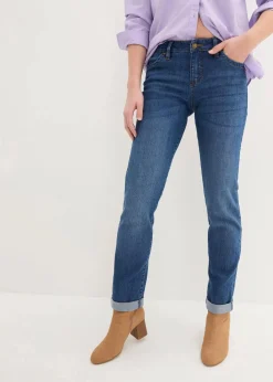 Hot Straight Jeans Mid Waist, Stretch Damen Kurzgrößen|Bekleidung·Shirts & Tops