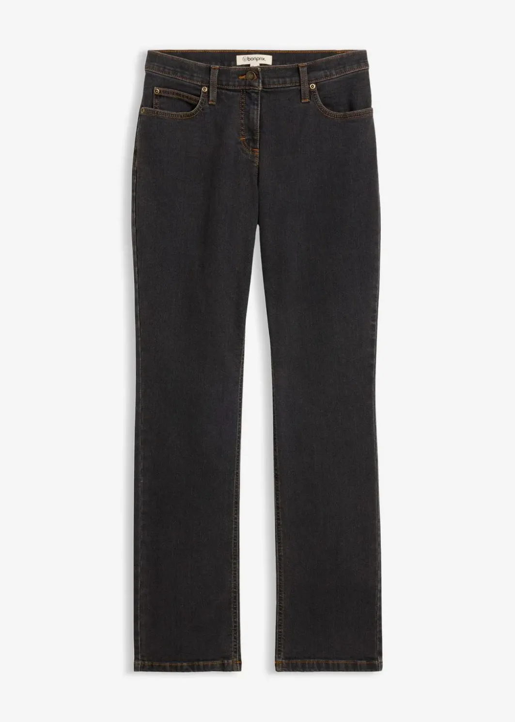 Damen bonprix Kurzgrößen|Jeans|Straight Jeans Mid Waist, Stretch