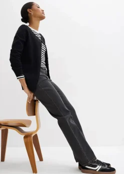 Damen bonprix Kurzgrößen|Jeans|Straight Jeans Mid Waist, Stretch
