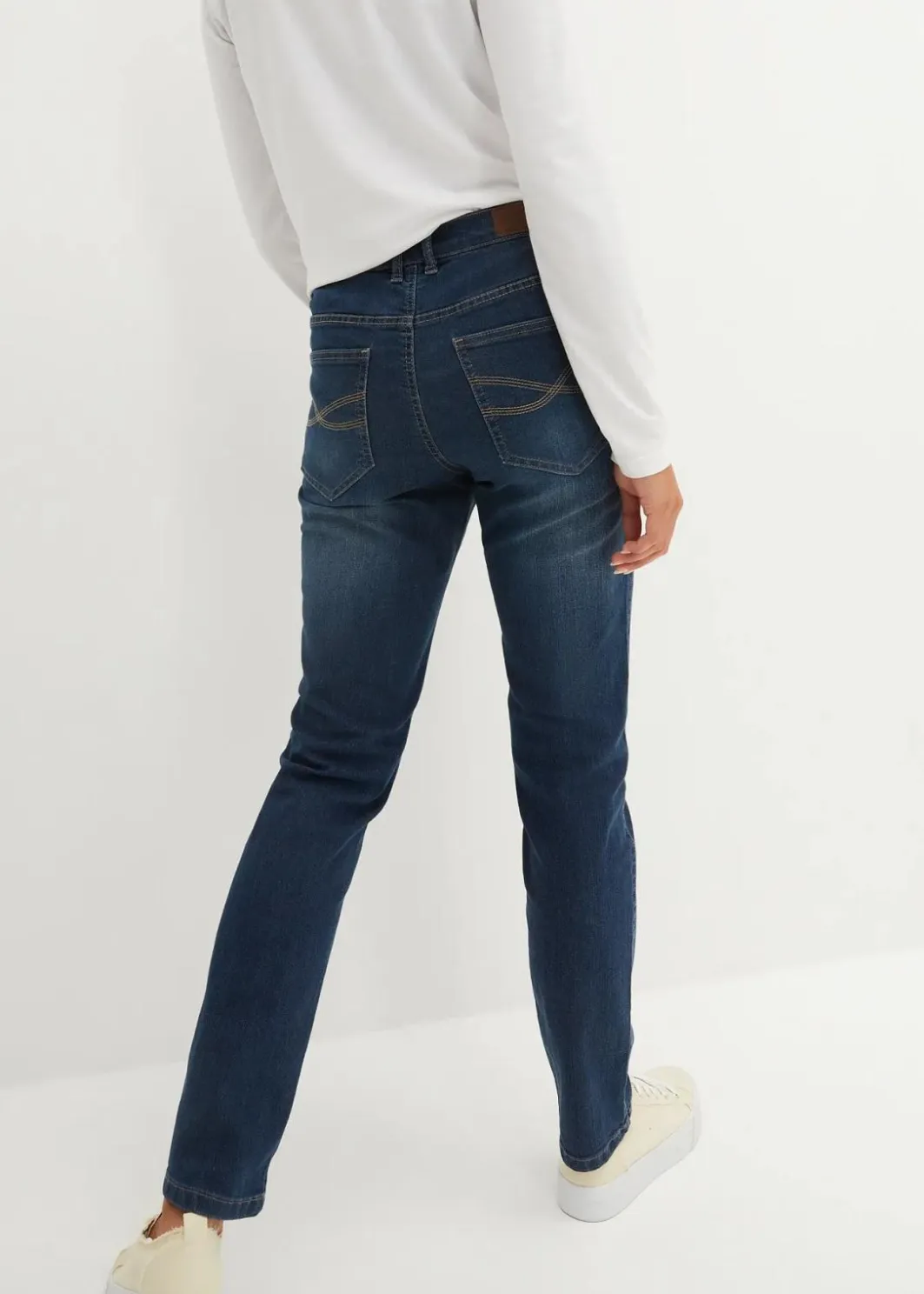 Clearance Straight Jeans Mid Waist, Stretch Damen Jeans|Kurzgrößen