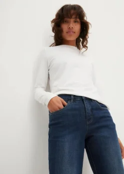Clearance Straight Jeans Mid Waist, Stretch Damen Jeans|Kurzgrößen