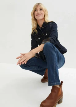 Clearance Straight Jeans Mid Waist, Stretch Damen Jeans|Kurzgrößen