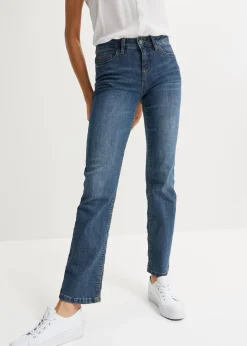 Straight Jeans Mid Waist, Stretch Damen Kurzgrößen|Bekleidung·Shirts & Tops