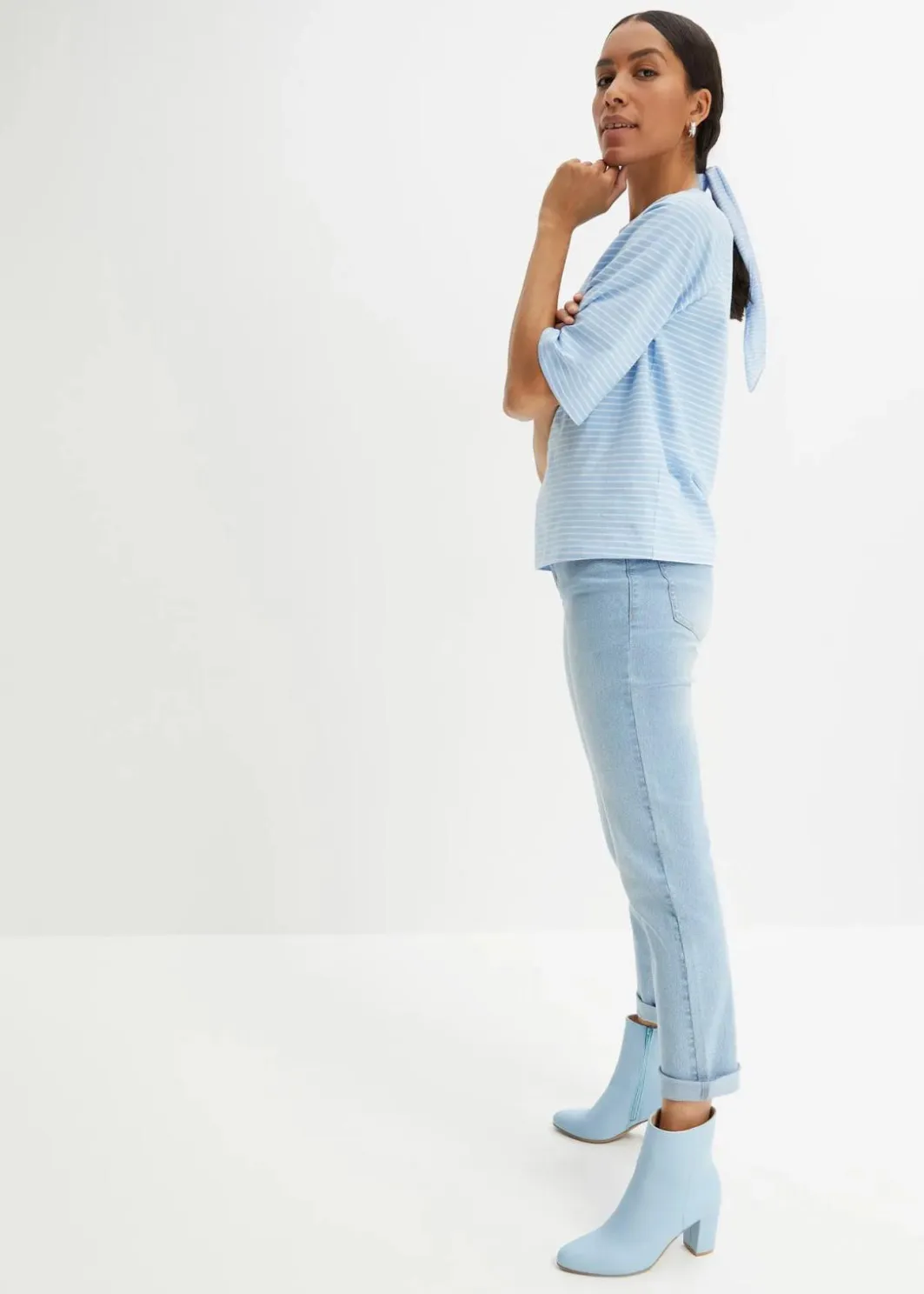 New Straight Jeans Mid Waist, Stretch Damen Jeans|Kurzgrößen