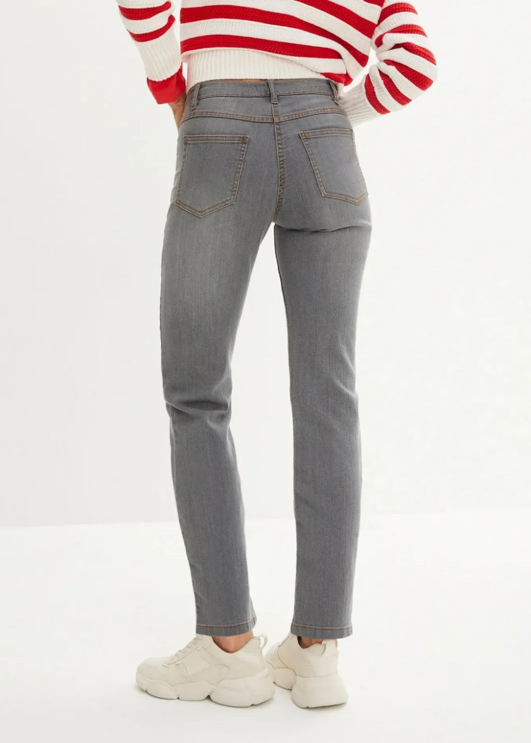 New Straight Jeans Mid Waist, Stretch Damen Jeans|Kurzgrößen