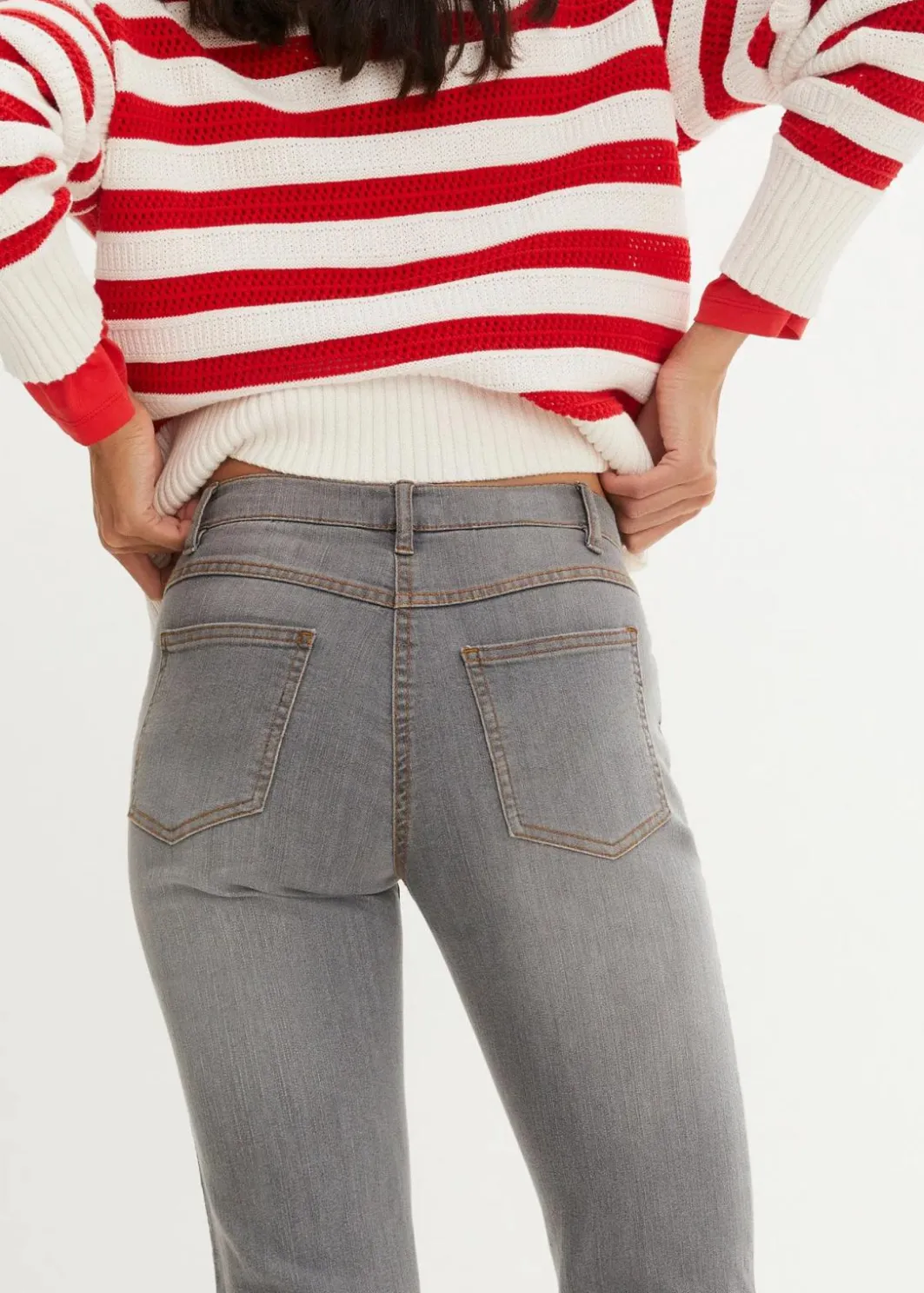 New Straight Jeans Mid Waist, Stretch Damen Jeans|Kurzgrößen