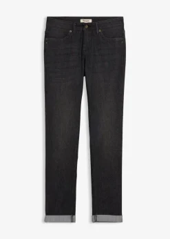Damen bonprix Jeans|Kurzgrößen|Straight Jeans Mid Waist, Stretch