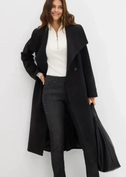 Damen bonprix Jeans|Kurzgrößen|Straight Jeans Mid Waist, Stretch
