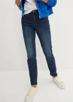 Damen bonprix Kurzgrößen|Bekleidung·Shirts & Tops|Straight Jeans Mid Waist, Stretch